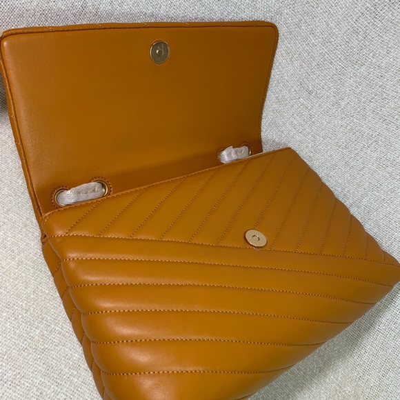 Tory Burch Squash/Rolled Brass Kira Chevron Convertible Bag - Picture 10 of 15